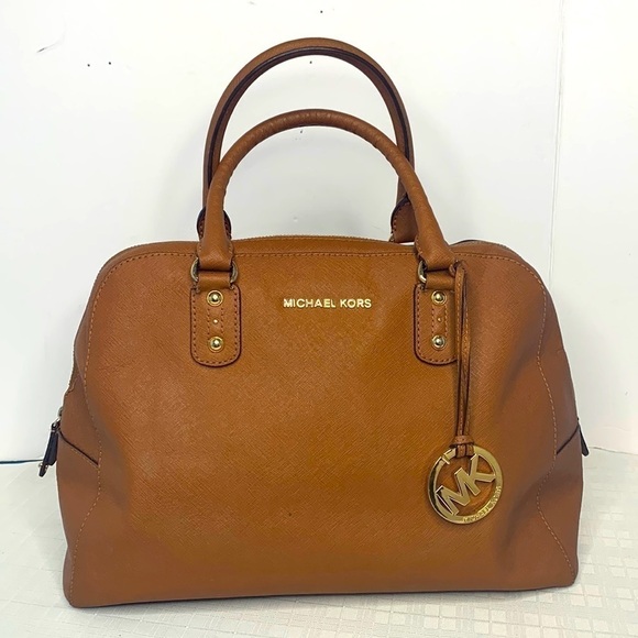 MICHAEL Michael Kors brown Leather Cindy Dome Satchel